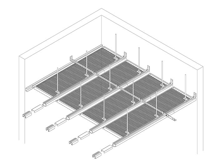 S7 RHOMBOS EXTERIOR expanded metal ceiling for outdoor use