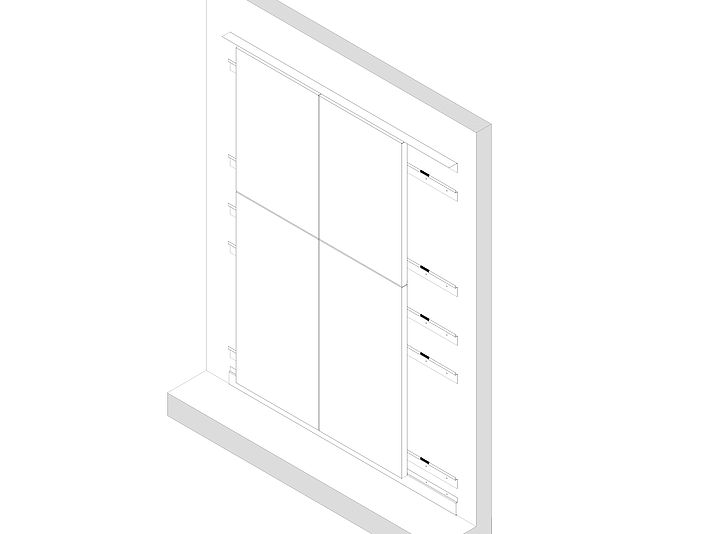 Metal wall cladding WS4 hook-on system